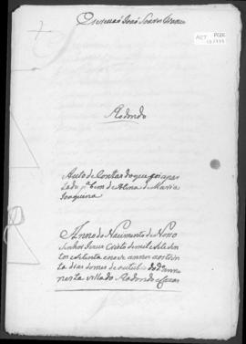 Auto de contas para bem de alma de Maria Joaquina